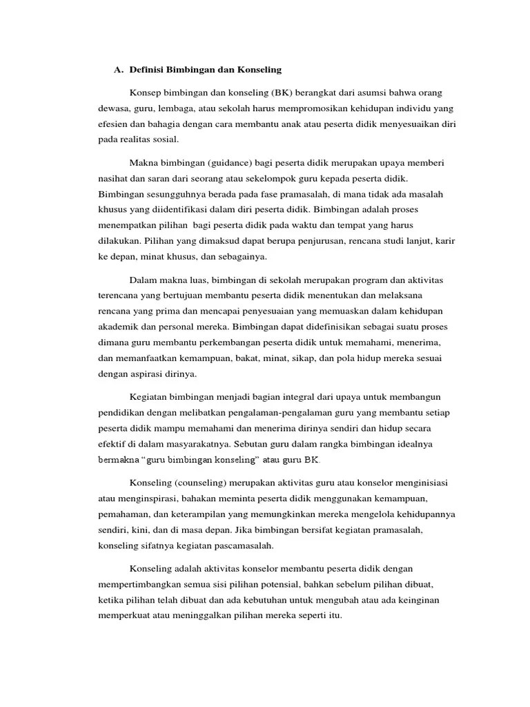 Definisi Bimbingan Dan Konseling | PDF