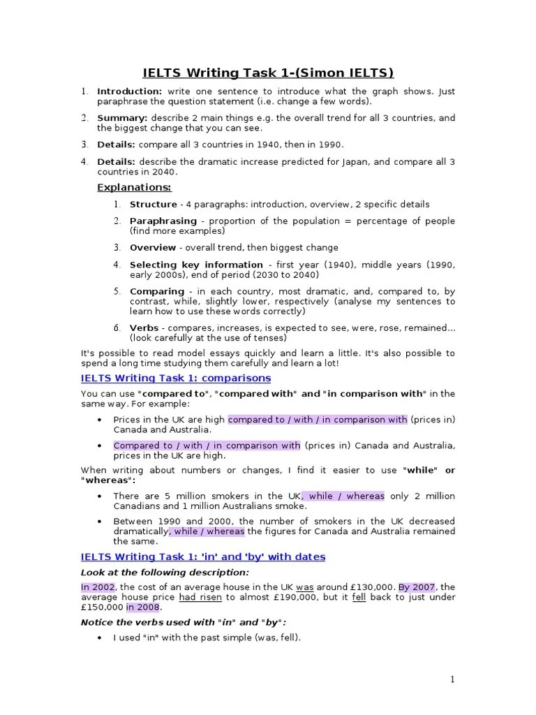 IELTS Writing Task 1 Simon IELTS | PDF | Diet (Nutrition) | Diet & Nutrition