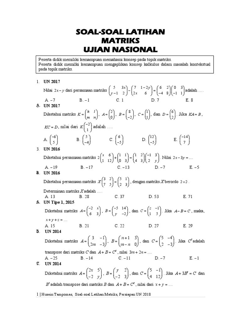 Unbk Sma 2019 Pembahasan Matematika Ipa No 10 Fungsi Komposisi Latihan Unbk 2020 Matematika Sma Komposisi Ketika kita belajar tentang matriks maka akan ada beberapa istilah yang menjadi subbab.