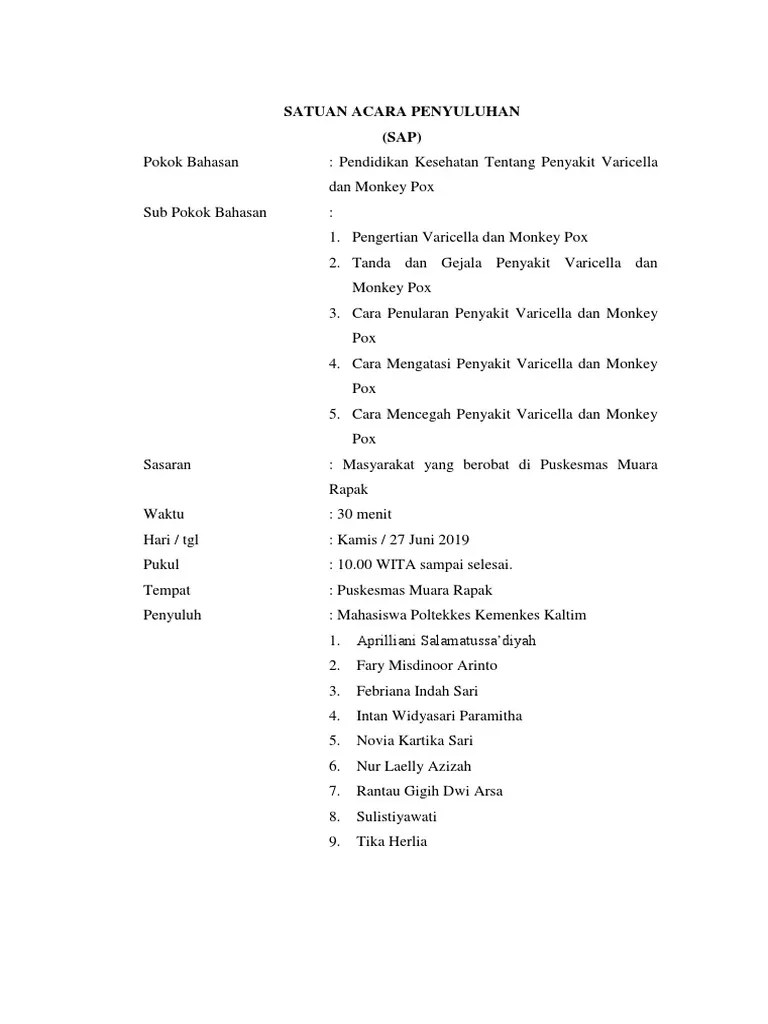 Sap Varicella Monkey Pox | PDF