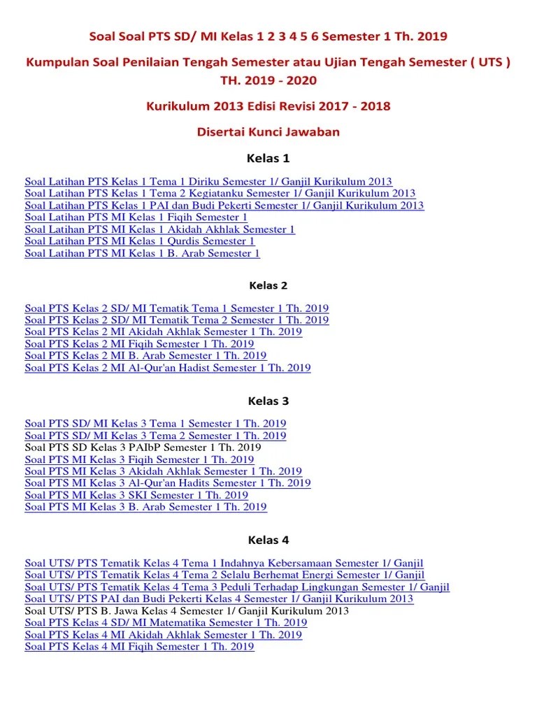 Lembaga pendidikan ma'arif nu cabang ponorogo provinsi jawatimur ulangan akhir semester ganjil mi/sd tahun pelajaran 2013/2014 pelajaran kelas waktu hari / tanggal : Contoh Soal Bahasa Arab Kelas 1 Sd Semester 1 - Kumpulan ...