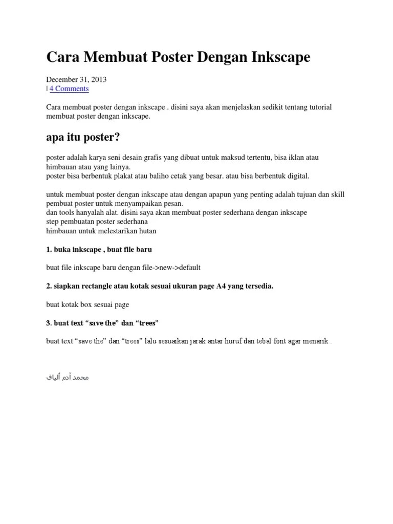 Cara Membuat Poster Dengan Inkscape | PDF