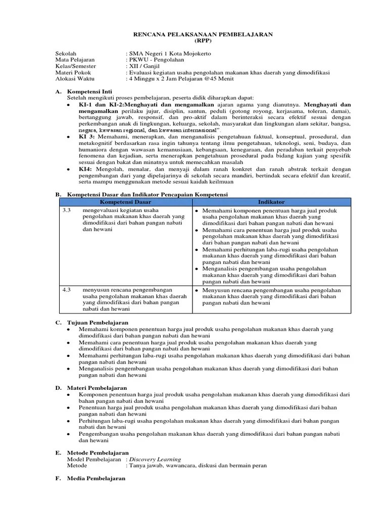 Perencanaan Usaha Makanan Khas Daerah Yang Dimodifikasi - Seputar Usaha