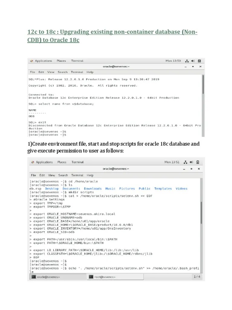 12c To 18c Upgrade | PDF | Databases | Oracle Corporation