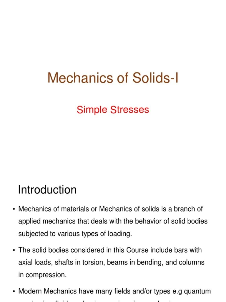 Mechanics Of Solids | PDF | Deformation (Engineering) | Stress (Mechanics)