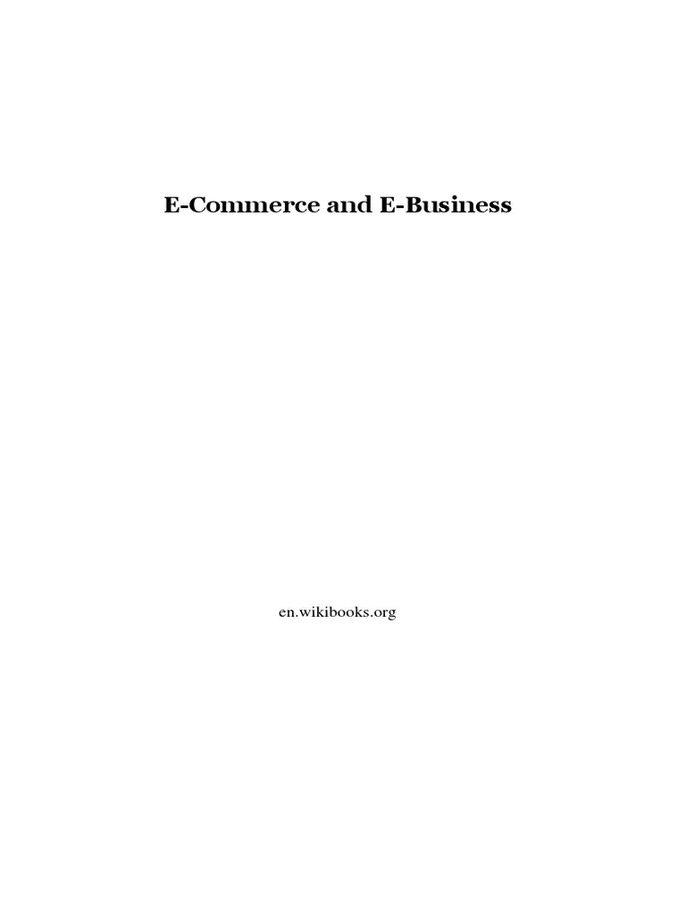 E Commerce And E Business | PDF | E Commerce | Internet