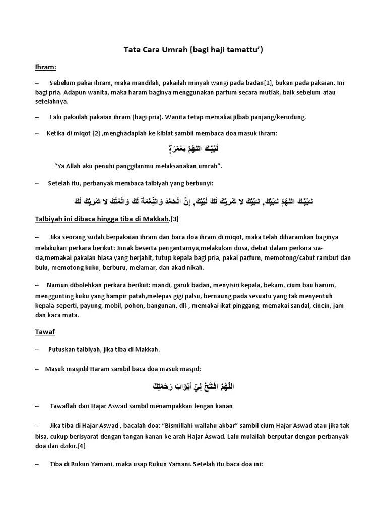 Tata Cara Haji Tamattu