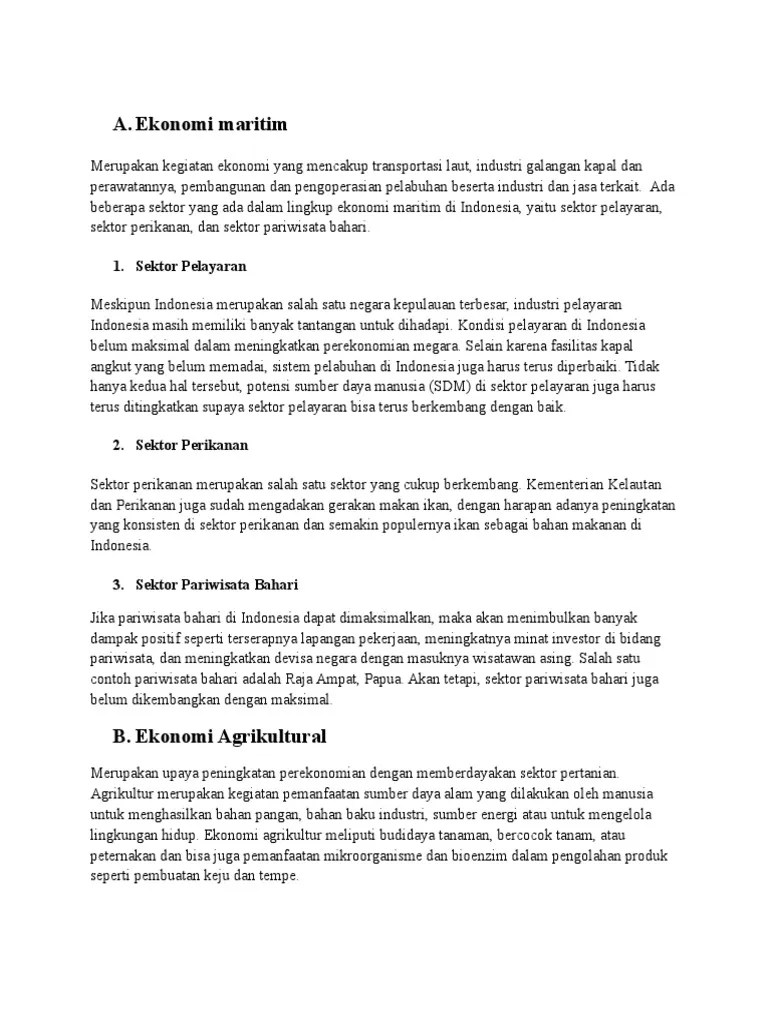 Kegiatan Ekonomi Maritim Kelautan Pelayaran Jasa