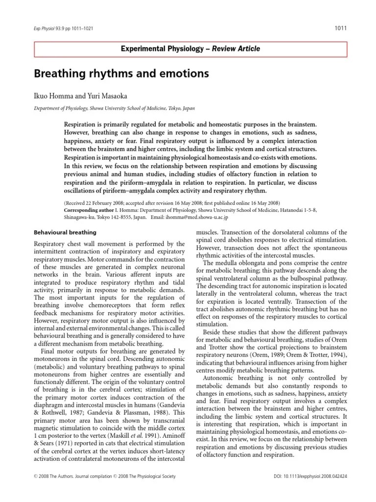 Breathing Affects Our Thoughts And Emotions | PDF | Neural Oscillation ...