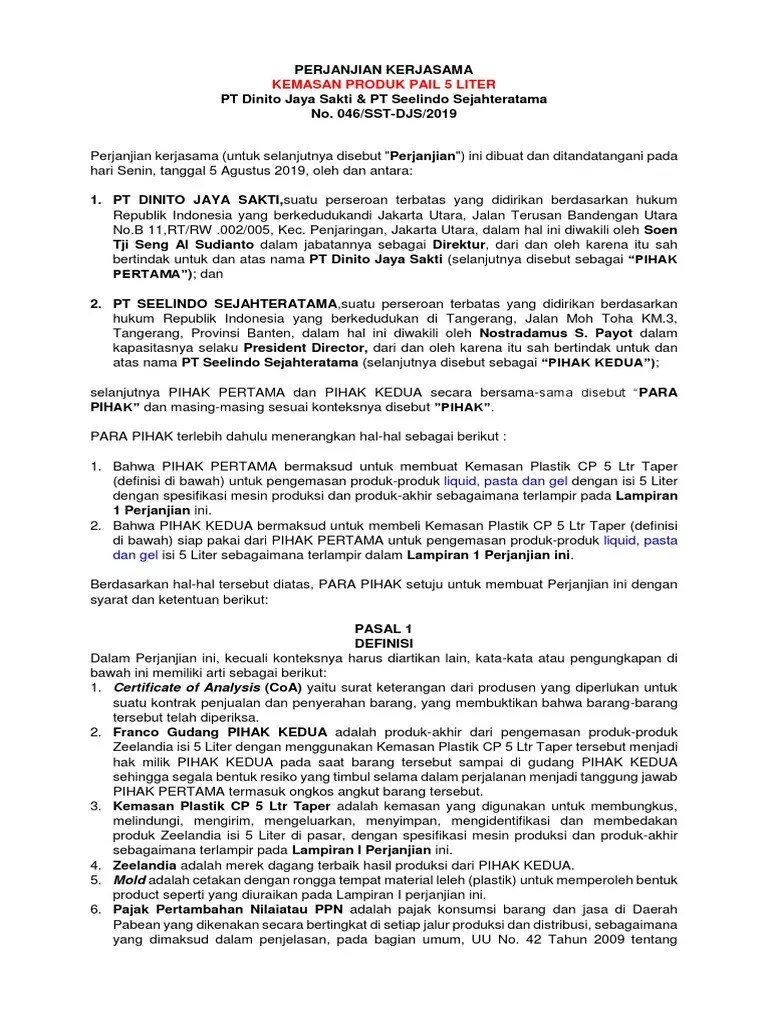 Perjanjian Kerjasama | PDF