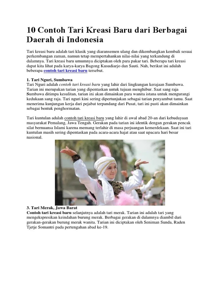 Tari manuk rawa, daerah asal bali 3. 10 Kreasi Tari