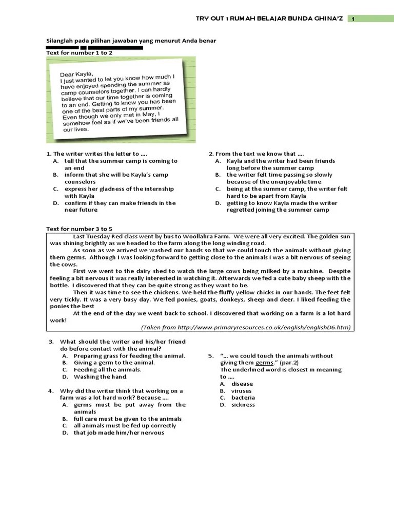 Soal TO1 | PDF | Livestock | Food And Drink
