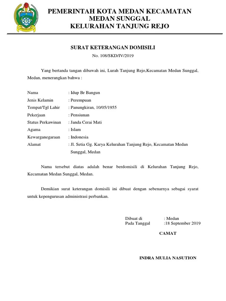 Pentingnya surat keterangan domisili dari rt/rw bagi mahasiswa dan pekerja perantau Domisili Pdf