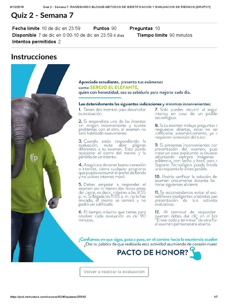 Quiz 2 - Semana 7 - Ra - Segundo Bloque-Metodos De Identificacion Y Evaluacion De Riesgos ...