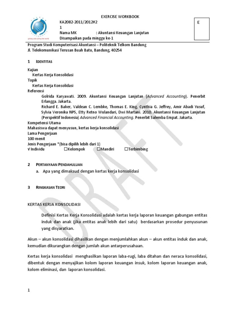 Oleh ahmad diposting pada 06/12/2020. Kajian 2 Kertas Kerja Konsolidasi Pdf