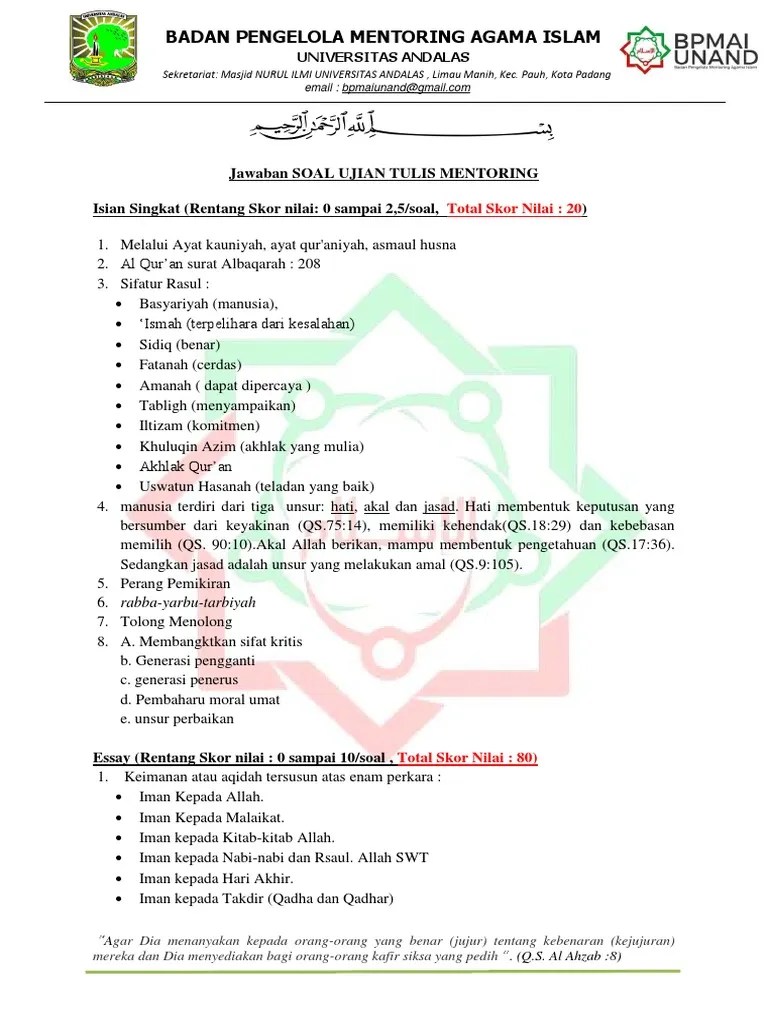 10 Soal Essay Dan Jawaban Tentang Wakaf Jurus Soal