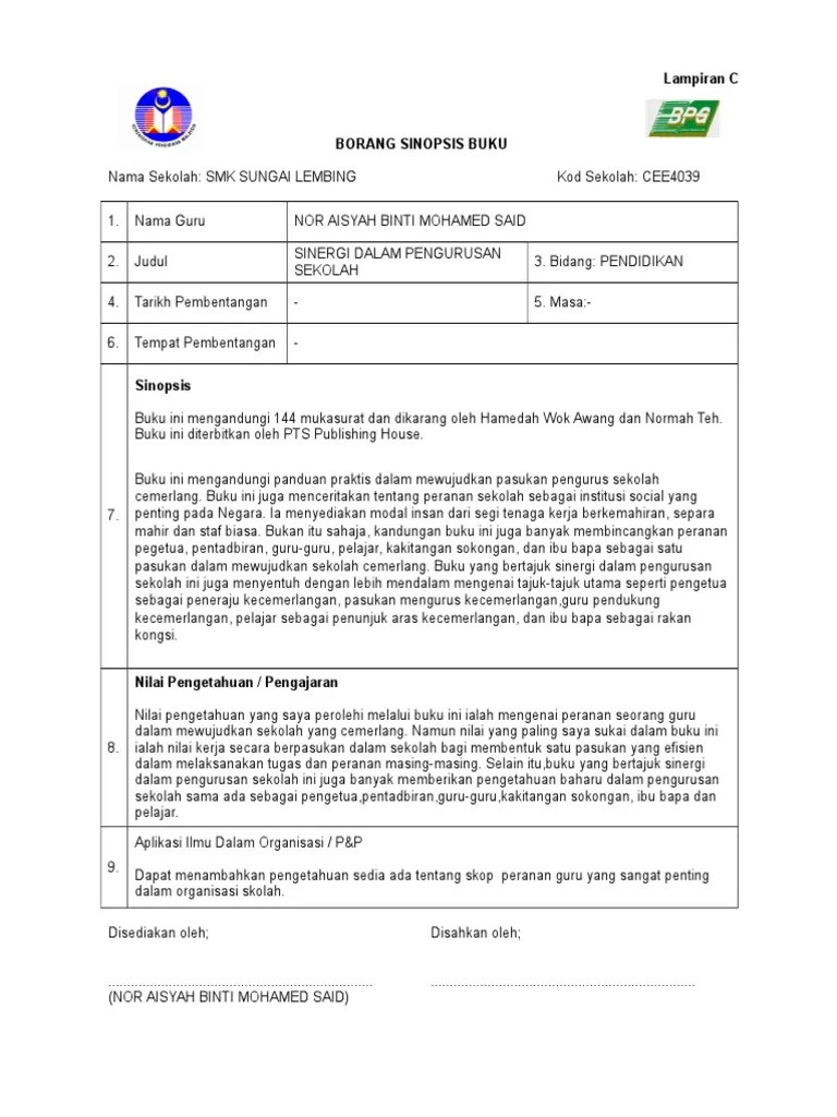 Pada contoh sinopsis buku ilmiah atau non fiksi, misalnya proposal penelitian yang disebutkan diatas. Sinopsis Buku Bacaan Ilmiah Pdf