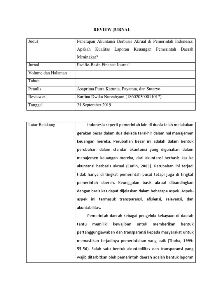 Jurnal penelitian ekonomi & akuntansi. Contoh Review Jurnal Akuntansi Pdf Skripsi