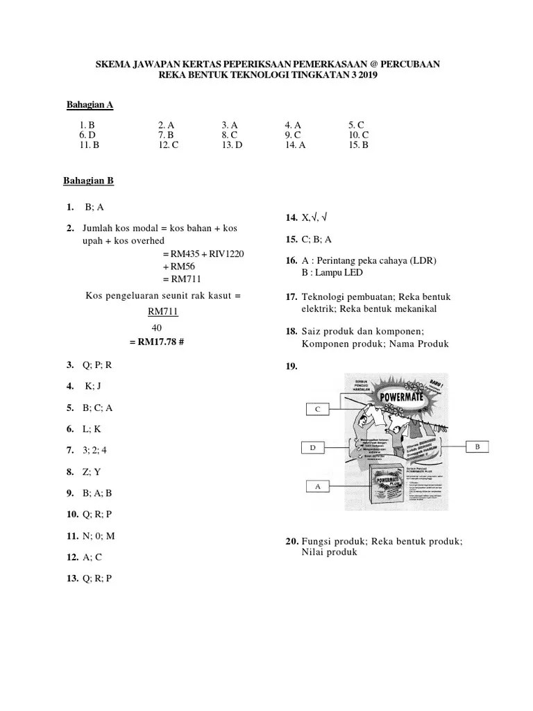 Bahagian a 10 markah pilih jawapan yang tepat Rbt Skema Jawapan Soalan Percubaan Pt3 2019 Pdf Pdf