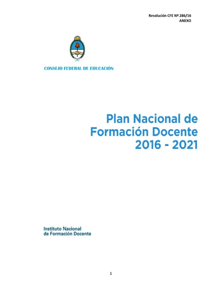 Plan Nacional De Formación Docente | PDF | Maestros | Planificación