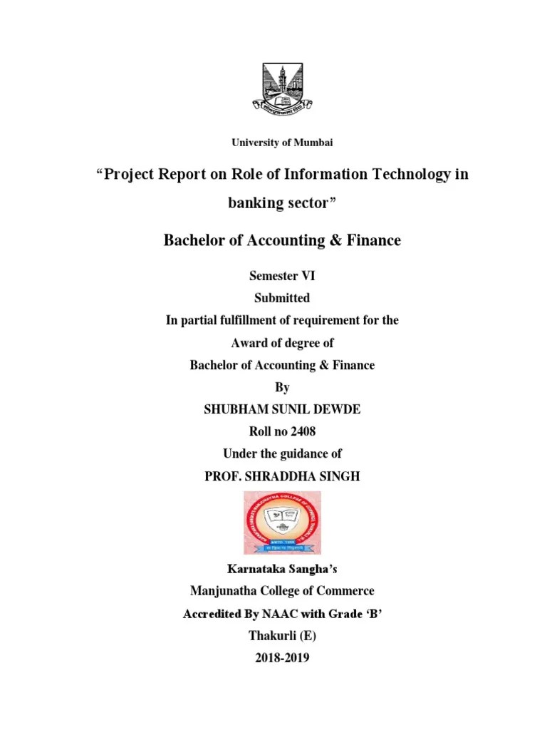 Role Of Information Technology In Banking Sector | PDF | Statistical Significance | Banks