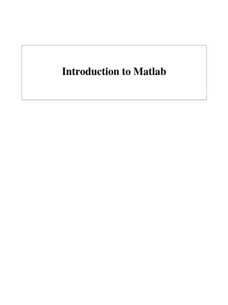 Matlab Tutorial | PDF | Matlab | Matrix (Mathematics)