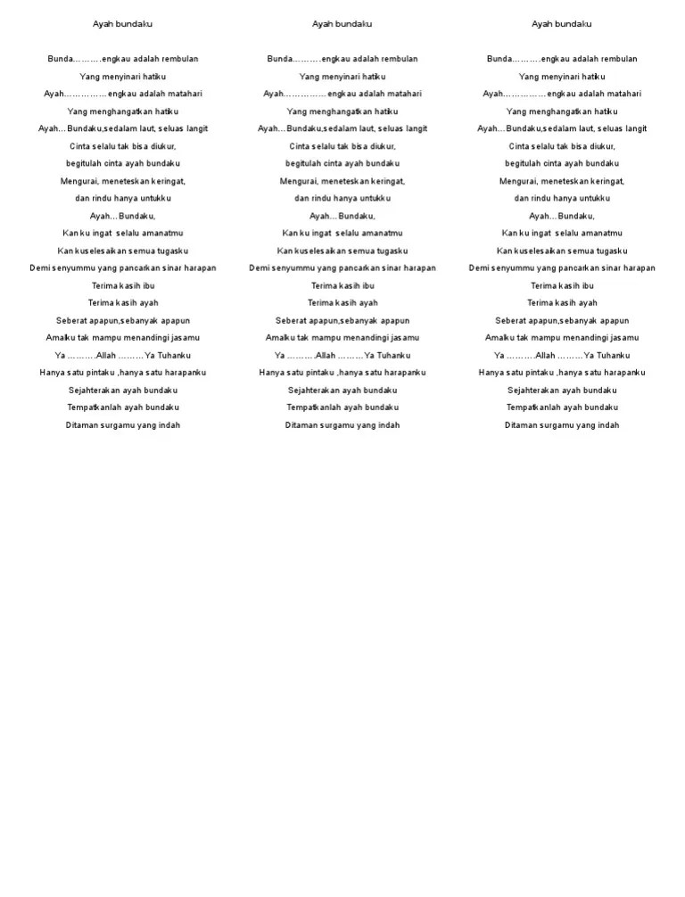 Puisi Ayah Bundaku | PDF