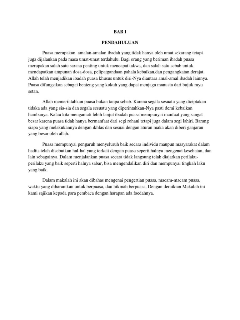 Makalah Ibadah Puasa Membentuk Pribadi Yang Bertakwa | PDF