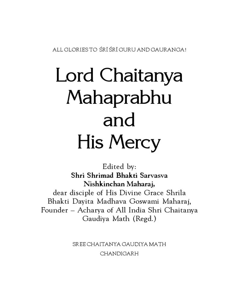 Mahaprabhu And His Mercy | PDF | Vaishnavism | Indian Religions