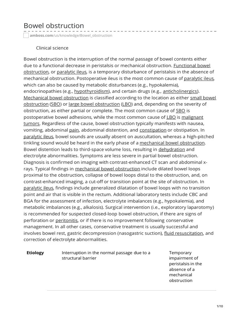 Bowel Obstruction | PDF | Constipation | Digestive Diseases