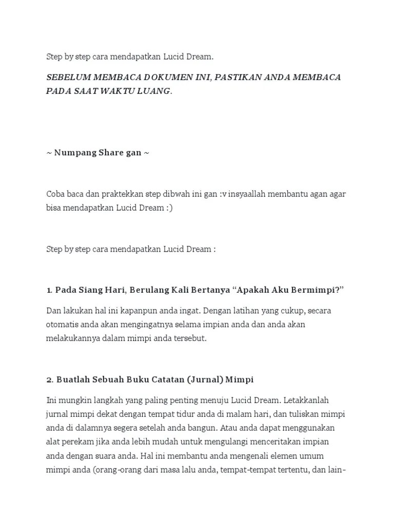 Step Lucid Dream | PDF