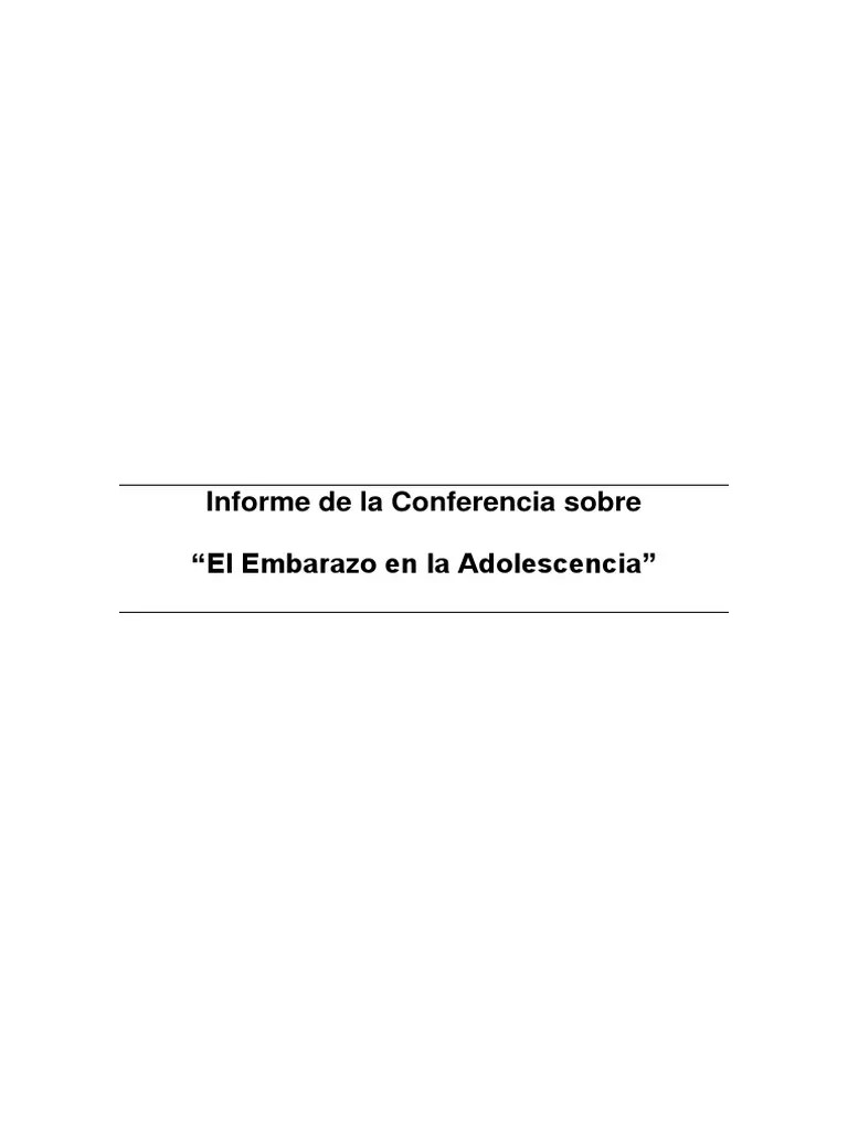 Informe Sobre Conferencia Sobre Embarazo En La Adolescencia | PDF | Adolescencia | Embarazo En ...