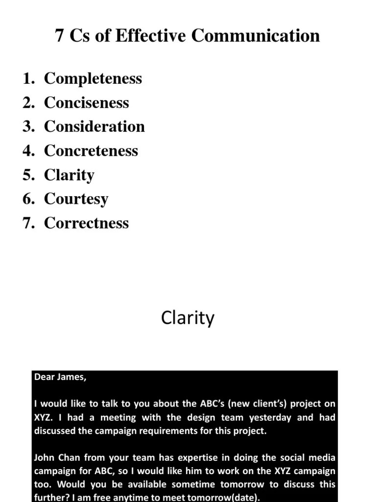 7 Cs Of Effective Communication | PDF | Idiom