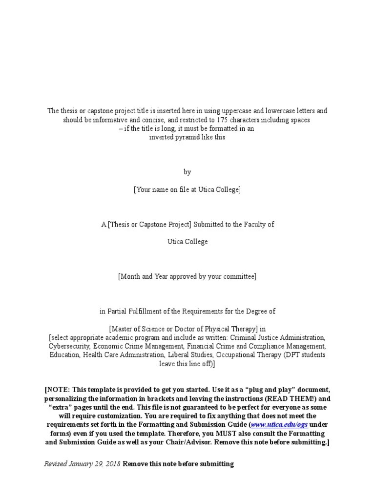 Thesis Capstone Template | PDF | Thesis | Paragraph