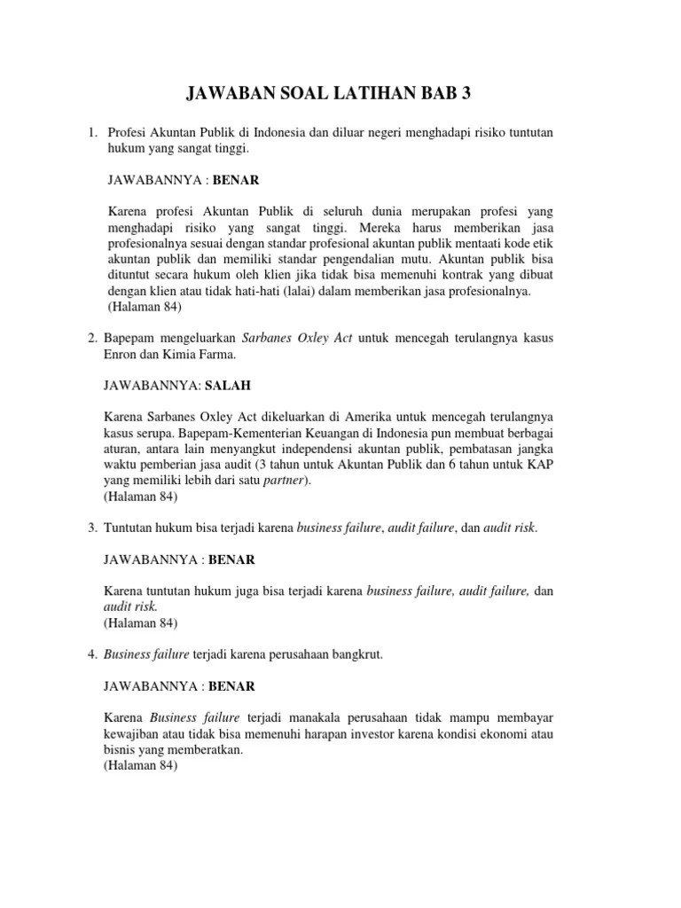 Desain untuk pengujian substantif saldo aktiva tetap dengan menghitung rasio turn over aktiva tetap . Jawaban Soal Latihan Bab 3 Pdf