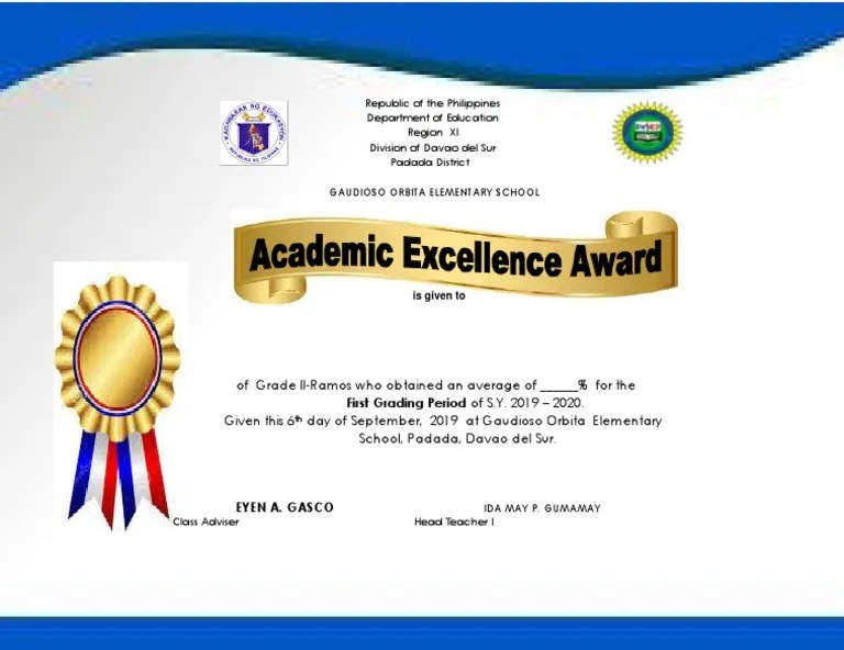 Academic Excellence Award | PDF