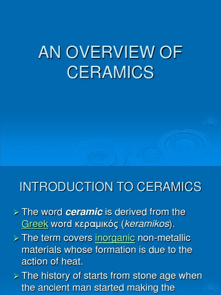 Overview Of Ceramics | PDF