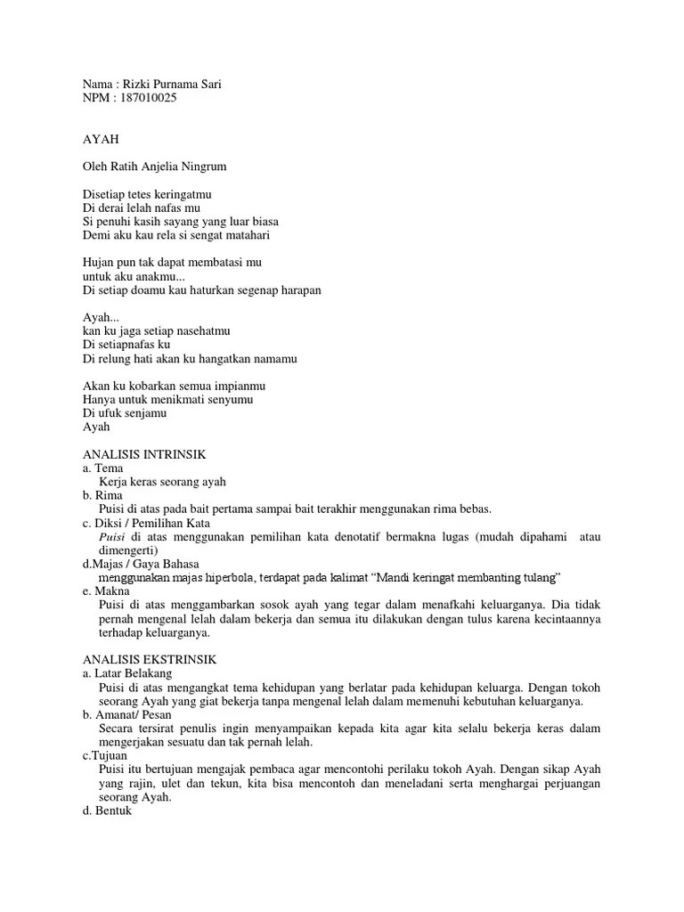 Analisis Puisi Ayah | PDF