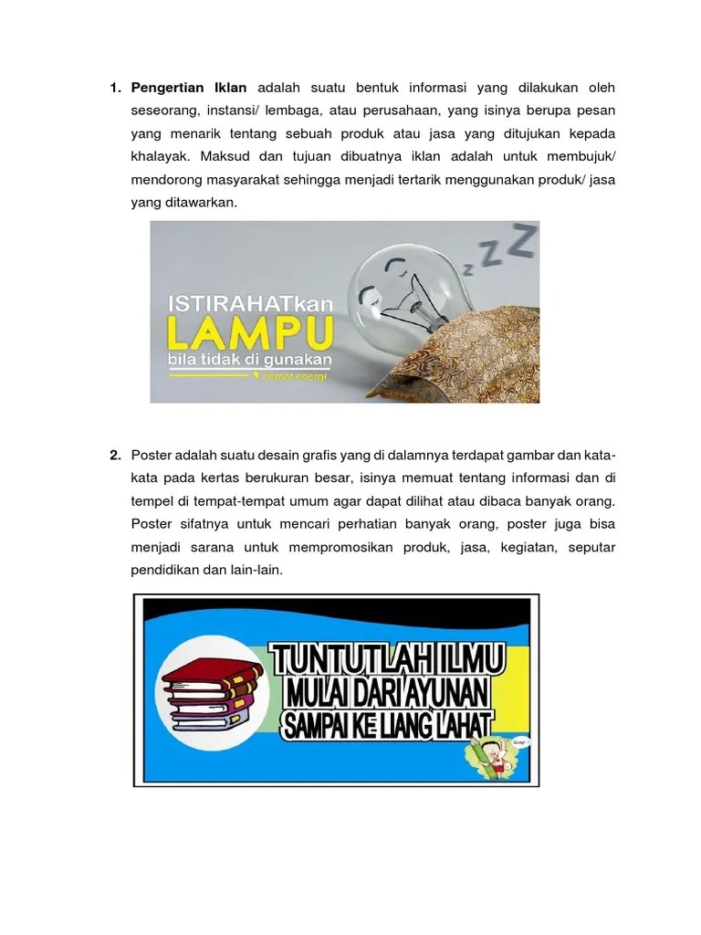 Pengertian Iklan Adalah Suatu Bentuk Informasi Yang Dilakukan Oleh  Seseorang | PDF