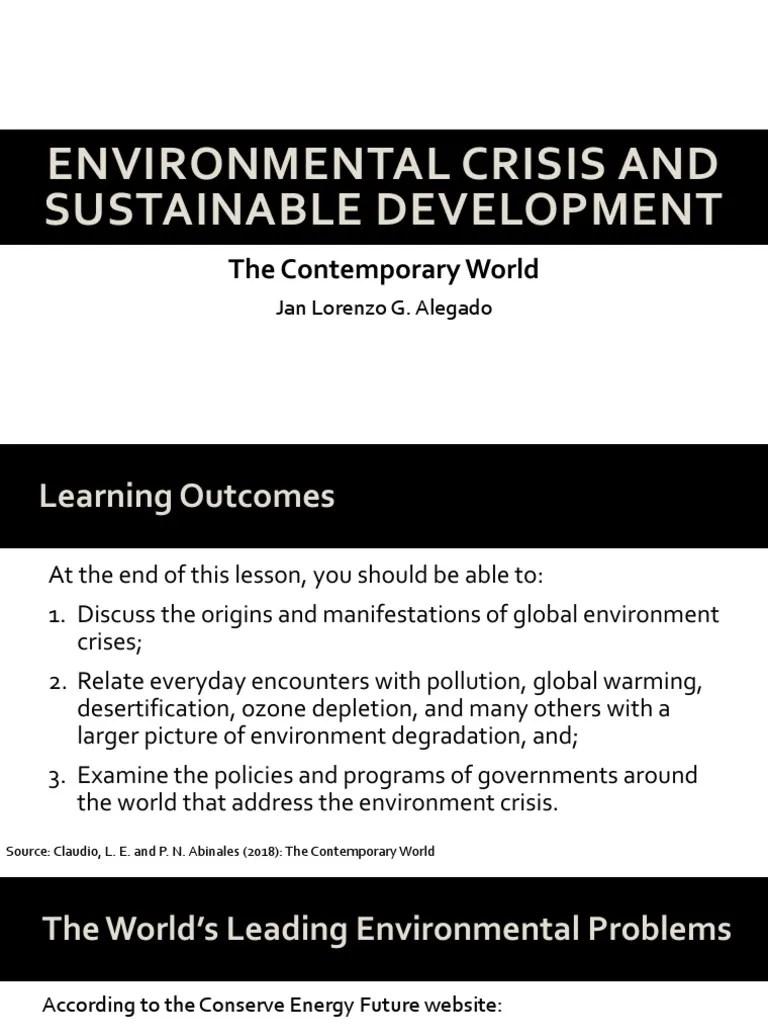 11 Environmental Crisis And Sustainable Development | PDF | Air Pollution | Global Warming