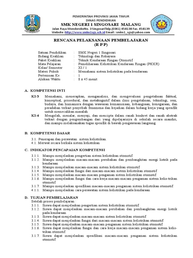 Kemudian tahun 1953 mulai berdiri beberapa stm di kabupaten malang yang pada akhirnya tahun 1960. Contoh Rpp Kur 13 Smkn 1 Singosari