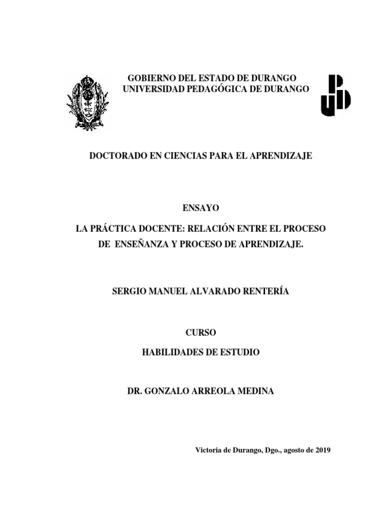 LA PRÁCTICA DOCENTE: Relación Entre El Proceso De Enseñanza Y El ...