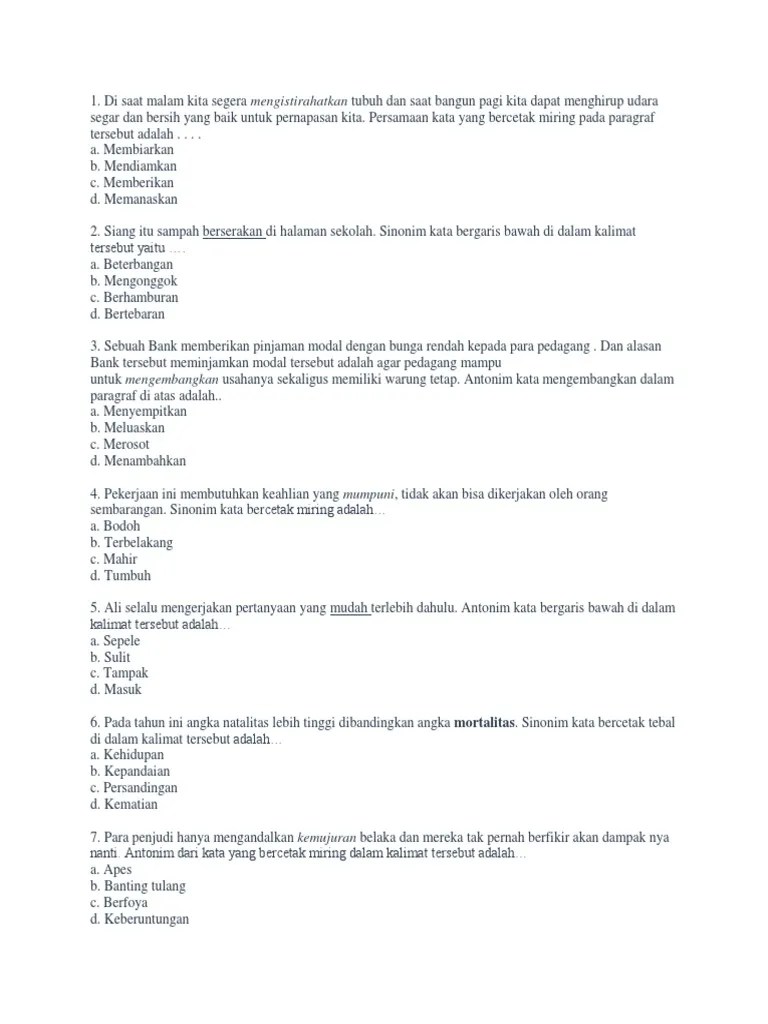 (SD5) B.indo SinonimAntonim | PDF