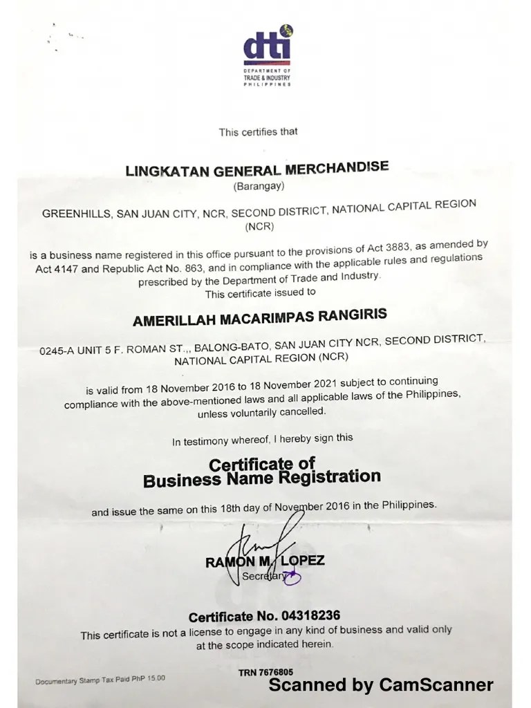 Dti Permit Sample | PDF