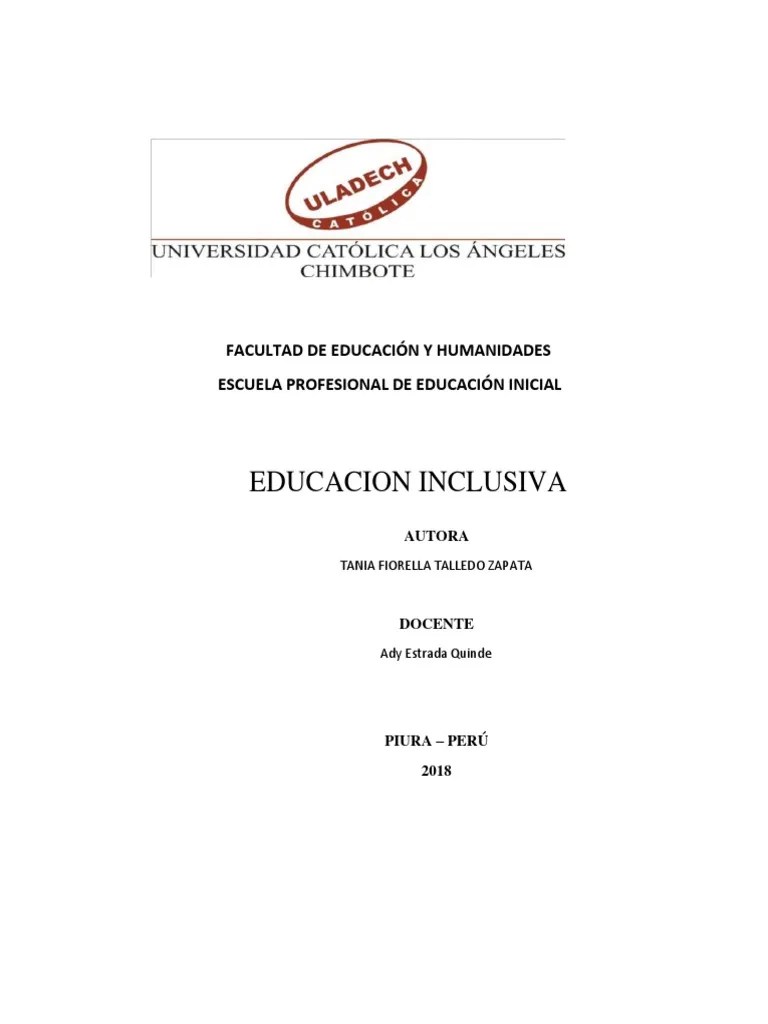 Educación Inclusiva | PDF | Aprendizaje | Modificación De Comportamiento