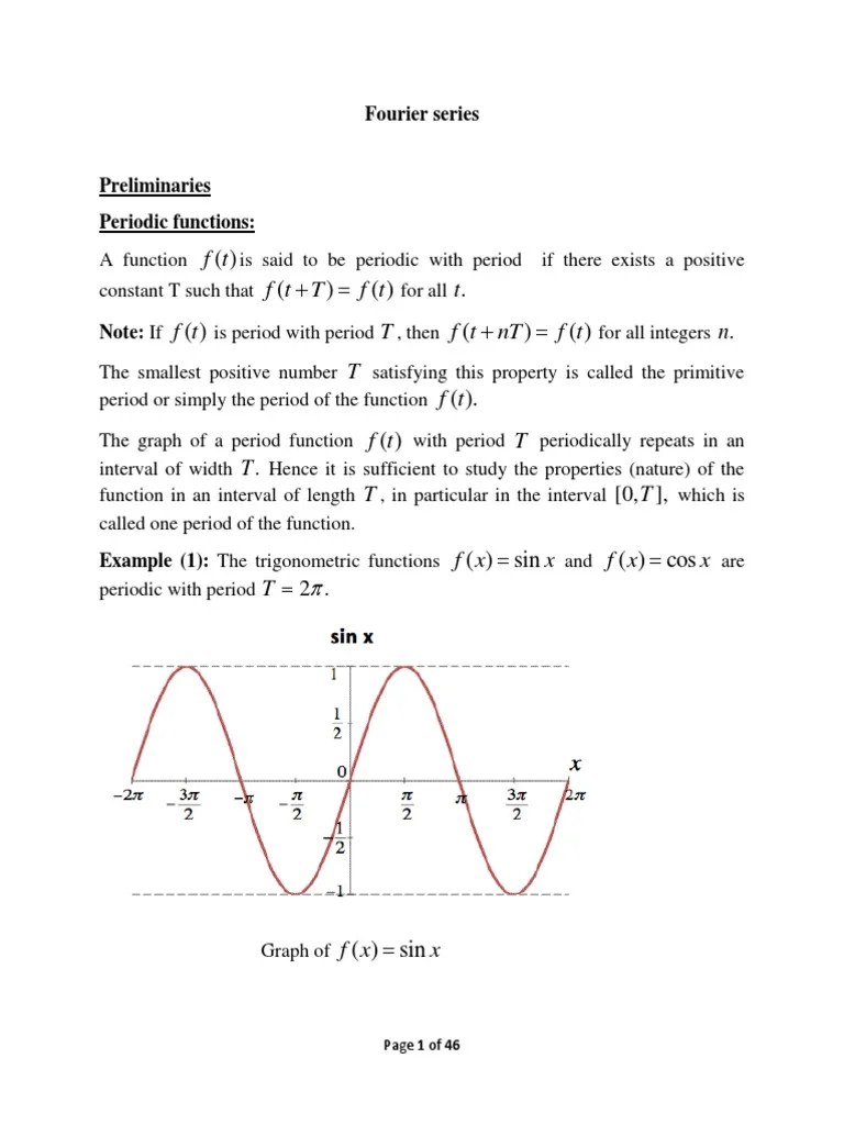 Fourier Series Notes (New) | PDF | Mathematical Concepts | Complex Analysis