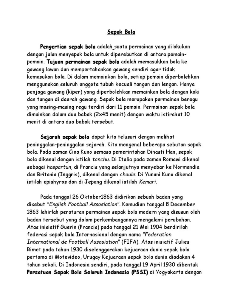Tapi buat yang jarang nonton, sepertinya harus paham dulu istilah yang penting dari sepak bola. Sepak Bola