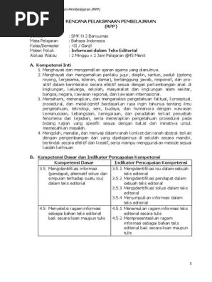 Secara sederhana, teks editorial dapat dimaknai sebagai teks yang menyajikan pendapat atau opini seseorang tentang isu aktual. Rpp Teks Editorial Pdf