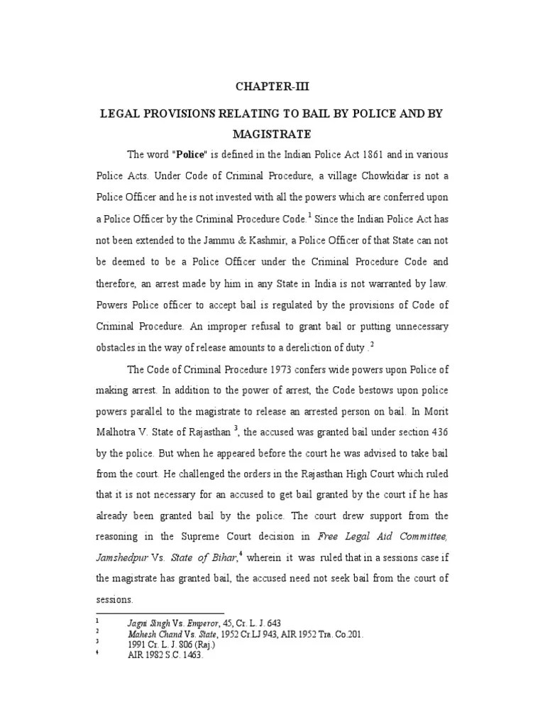 Bail - Short Notes PDF | PDF | Bail | Arrest