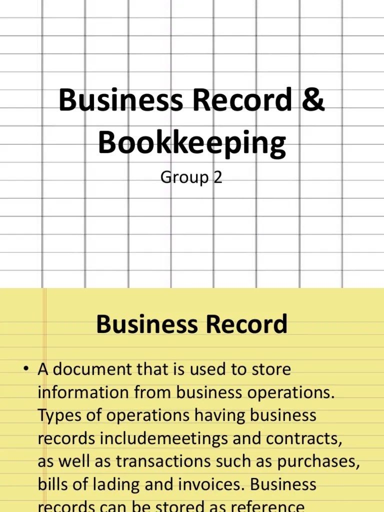 Business Record & Bookkeeping | PDF | Bookkeeping | Business
